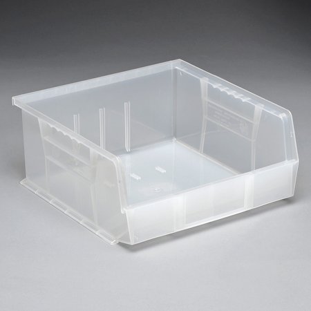QUANTUM STORAGE SYSTEMS Ultra Stack and Hang Bin, 11 in x 10-7/8 in x 5 in, Clear QUS235CL